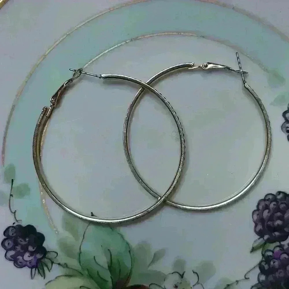 Crystal rainbow hoops earrings. - Picture 2 of 4